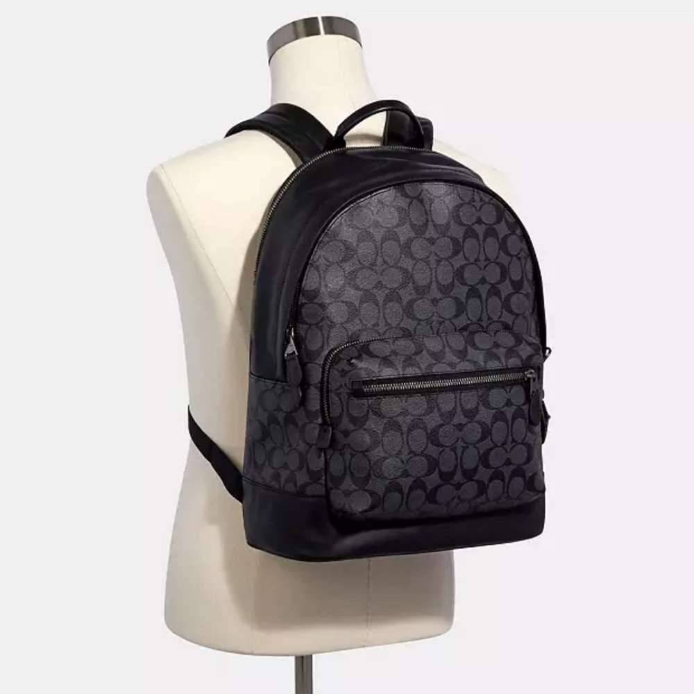 COPY - West Signature Canvas and Leather Coach Backpack